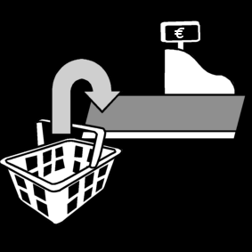 boodschappen op de lopende band zetten